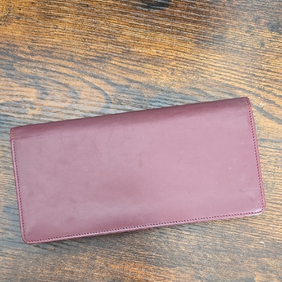 Cartier Maroon Leather Card Holder with Gold Logo - Picture 2 of 12